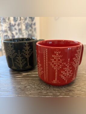 Hearth & Hand With Magnolia Set of 2 14oz Holiday Mug Fairisle Green/Red